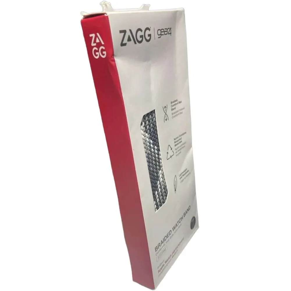 ZAGG Gear4 Braided Apple Watch Band Gray Storm 45/44/42mm Medium Open Box